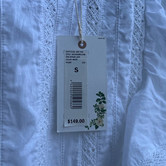 🆕 Chelsea&Violet White Ruffle Cotton Mini Dress Small Summer Boho Bridal Party - Picture 15 of 17